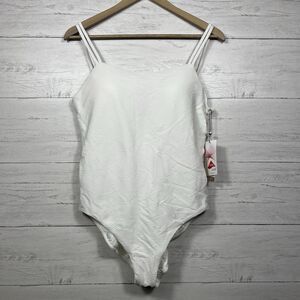 Calia womens strappy back one piece swim suit size 16 white bridal NEW